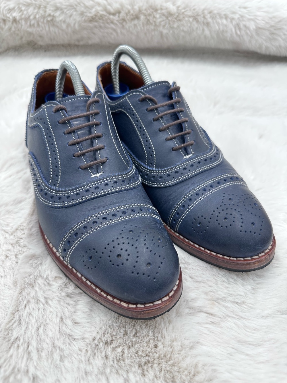 Allen Edmonds Tinsel Avenue Cap-Toe Oxford Dress Shoe Navy Lmt Edition 8 E